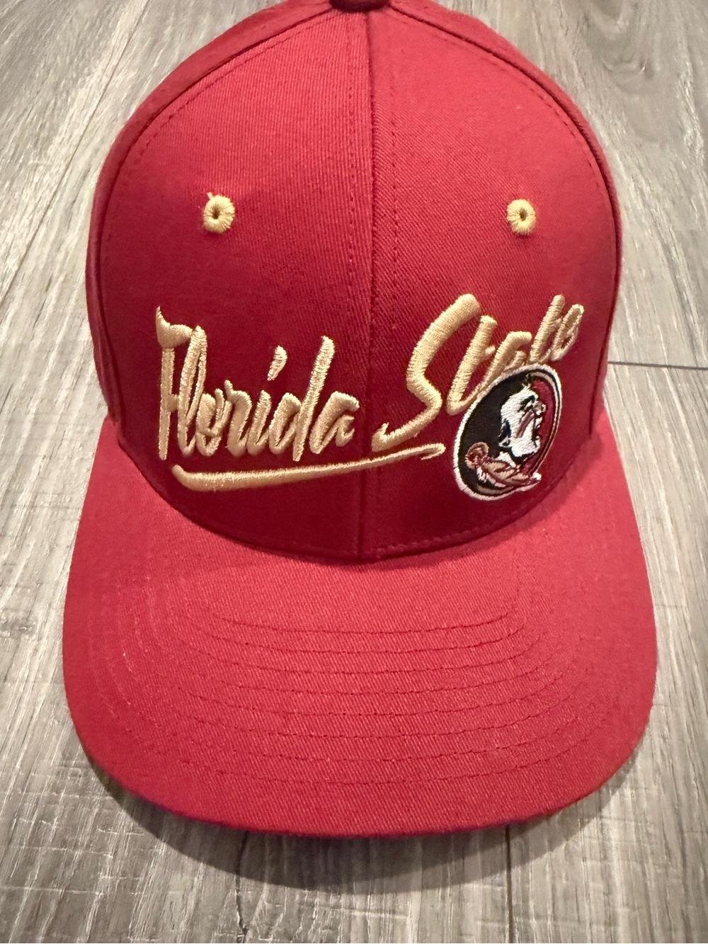 New Florida State Seminoles Script Hat Garnet Gold Velcro Strap FSU College